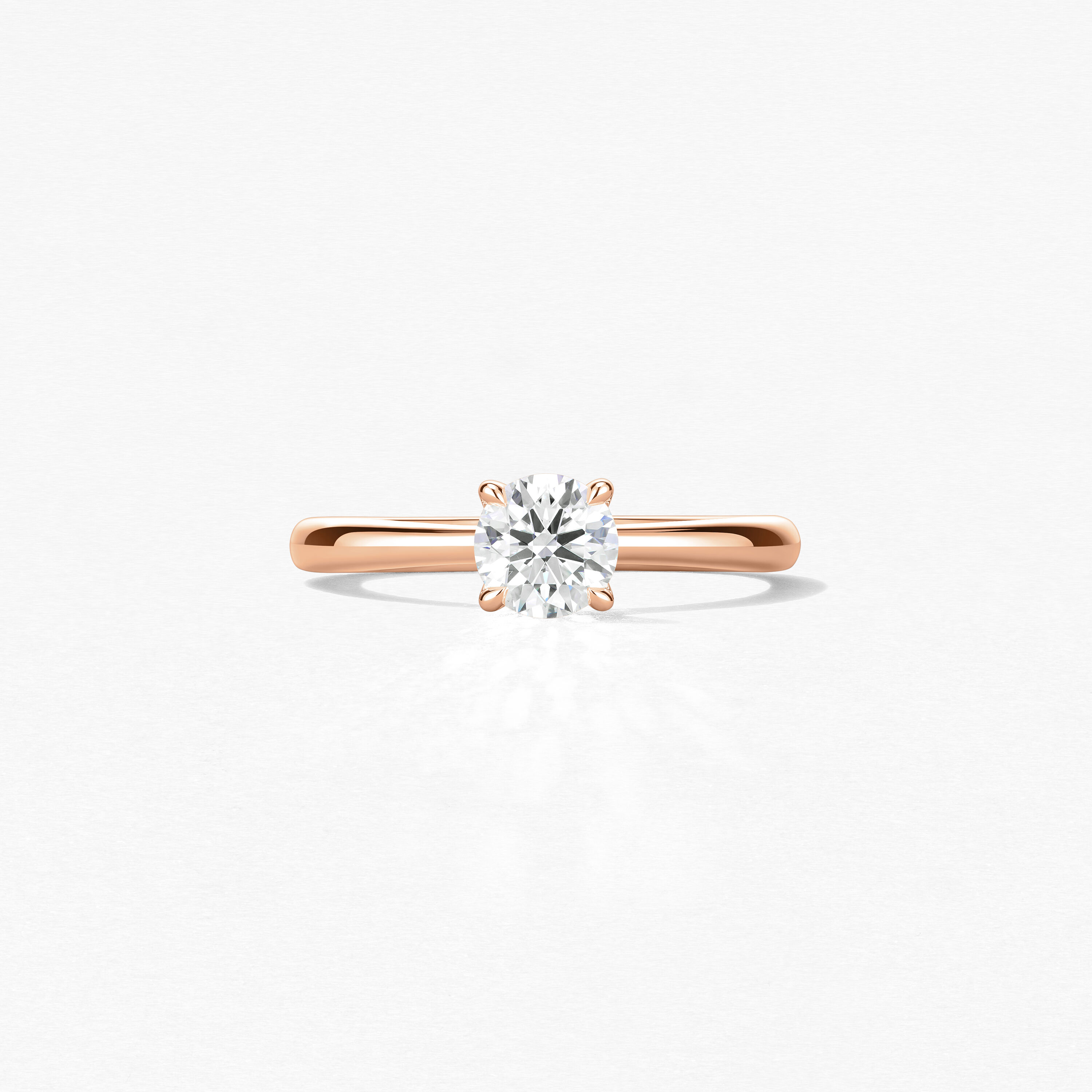Vela Solitaire Ring, 18K Rose Gold, large