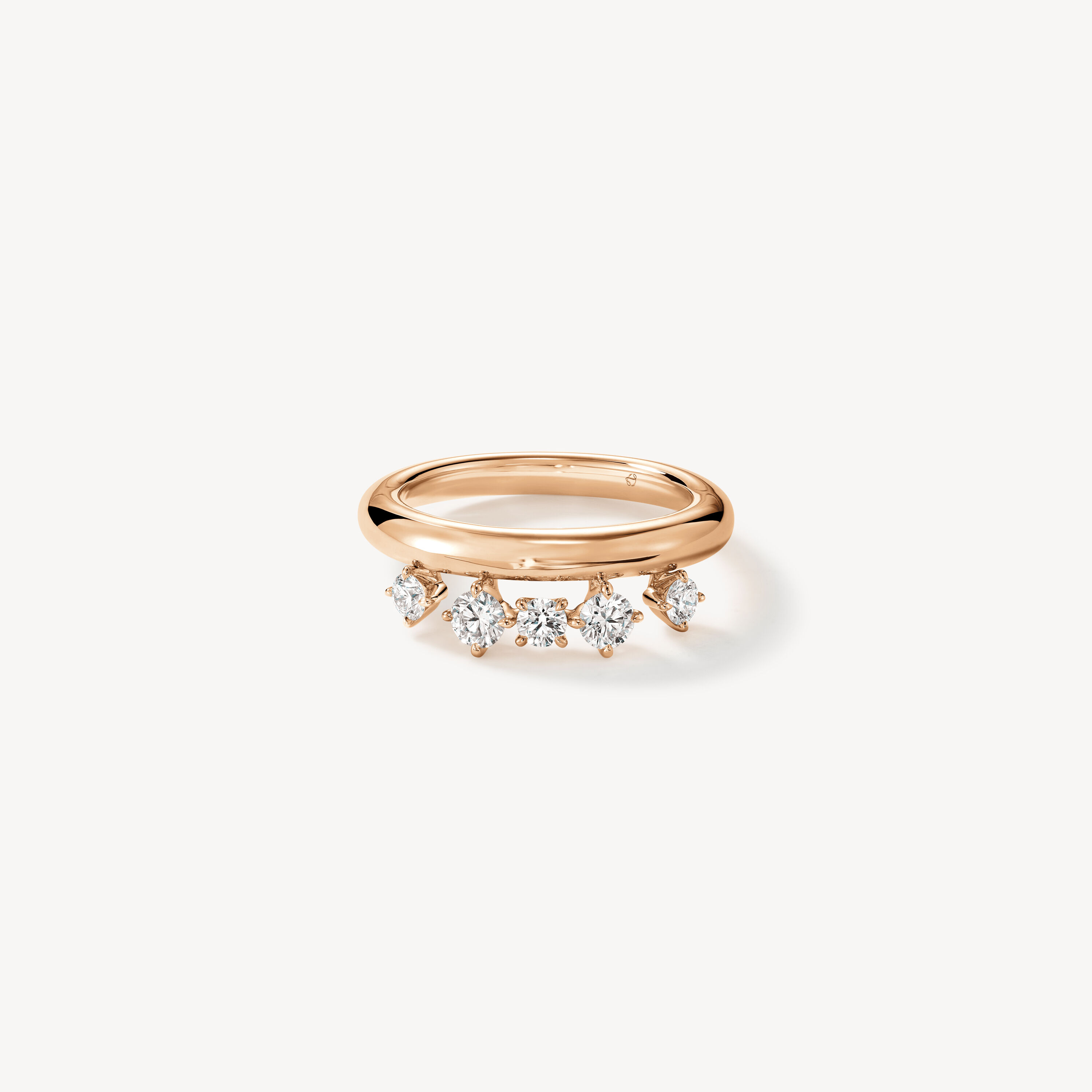 BARRE Floating Diamond Ring , 18K Rose Gold, large