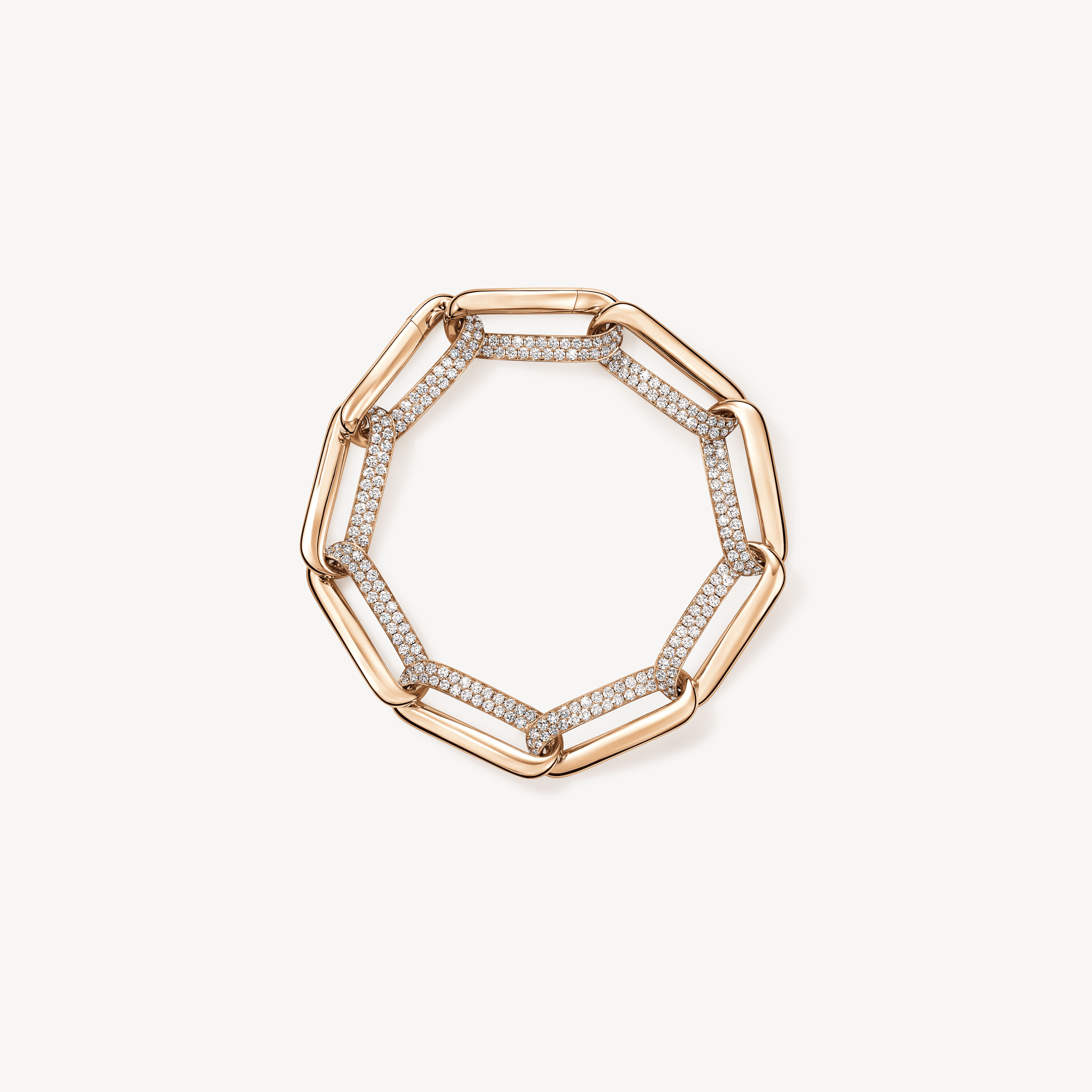 INSIDE/OUT Diamond Link Bracelet, 18K Rose Gold, large