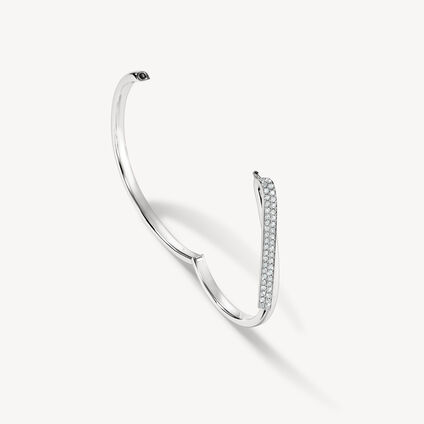 INSIDE/OUT Diamond Flip Bangle, 18K White Gold, large