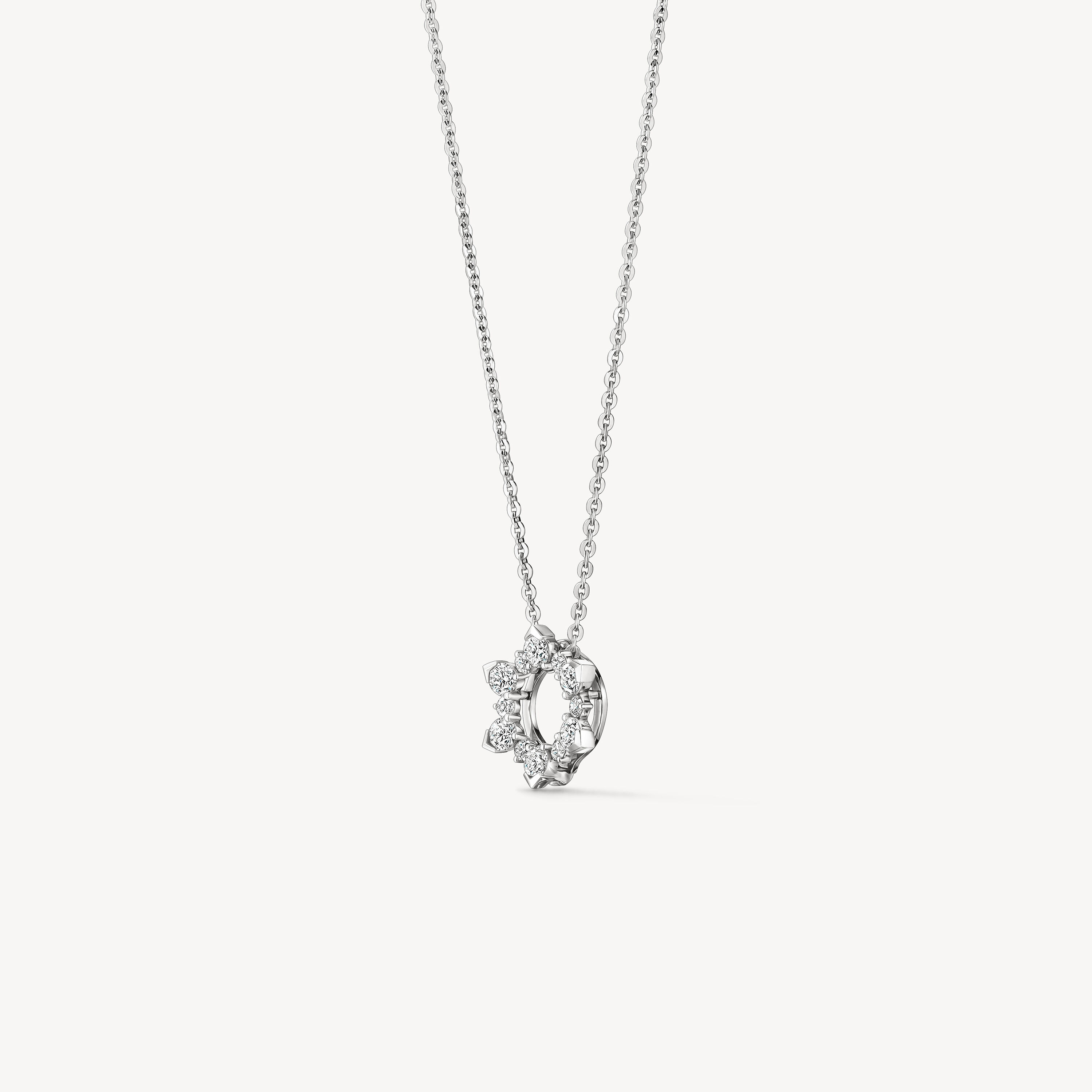 AERIAL Sunburst Enhancer Pendant Necklace, 18K White Gold, large