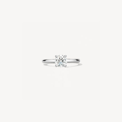 VELA Solitaire Ring With Diamond Gallery, Platinum, large