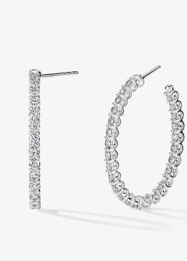 Signature Oval Hoop - Medium, 18K White Gold Signature Oval Hoop - Medium, 18K White Gold, large