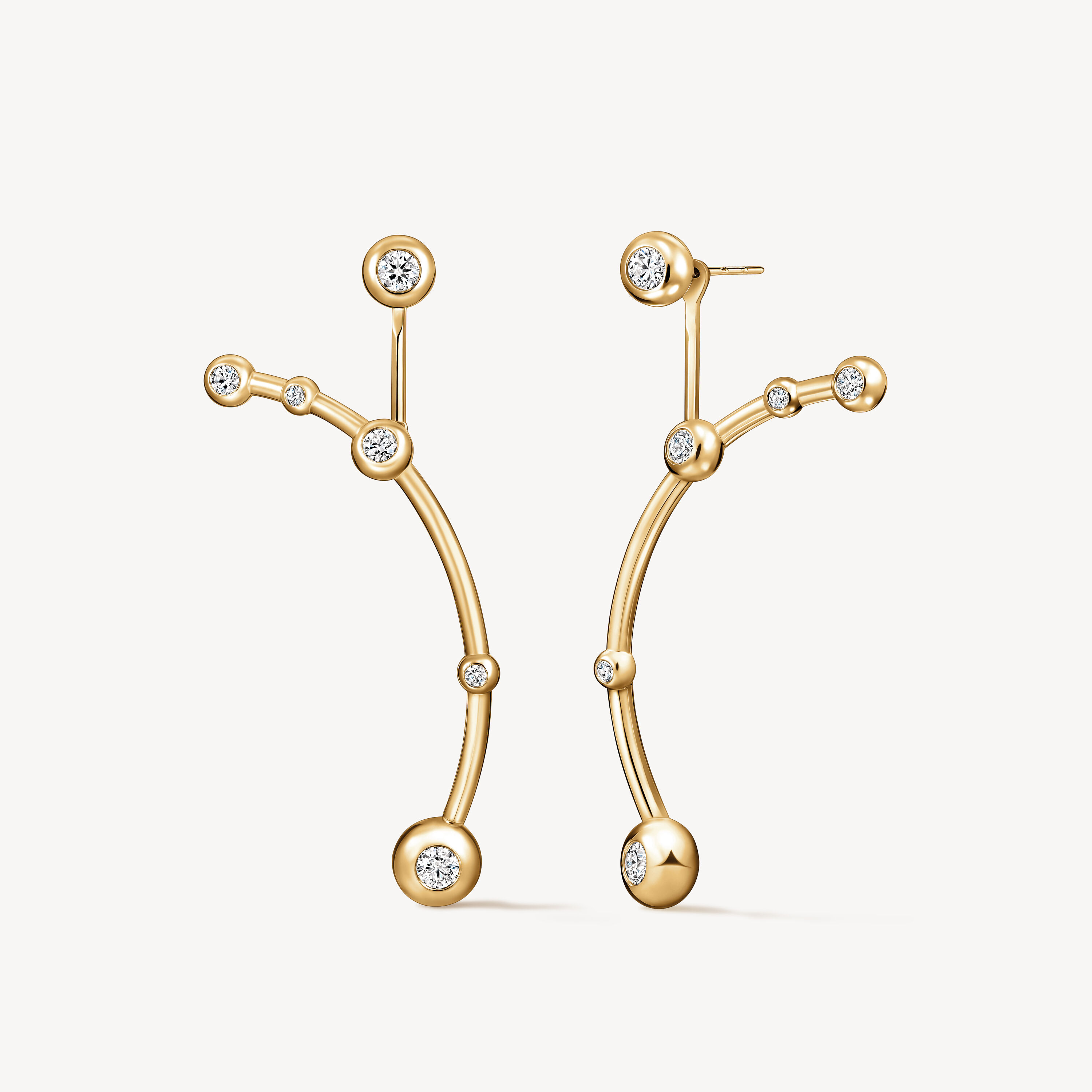 DREAM COMET DROP EARRINGS, 18K Yellow Gold, large
