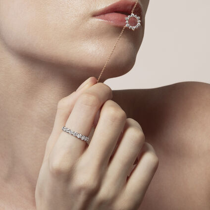 Aerial Eclipse Pendant, 18K White Gold, large