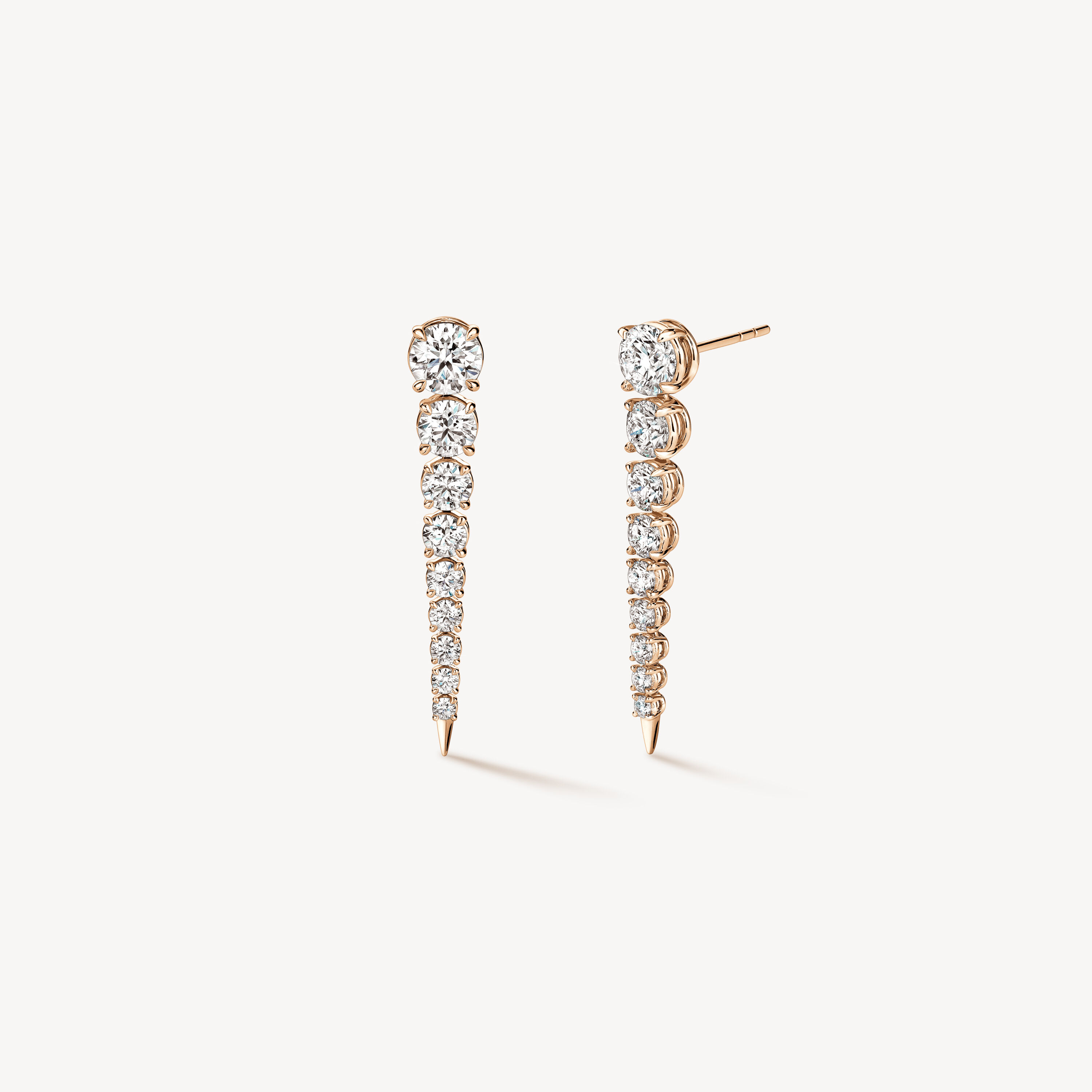 Icicle Diamond Drop Earrings, 18K Rose Gold, large