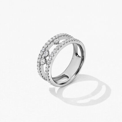 Grace Floating Right Hand Ring, 18K White Gold, large