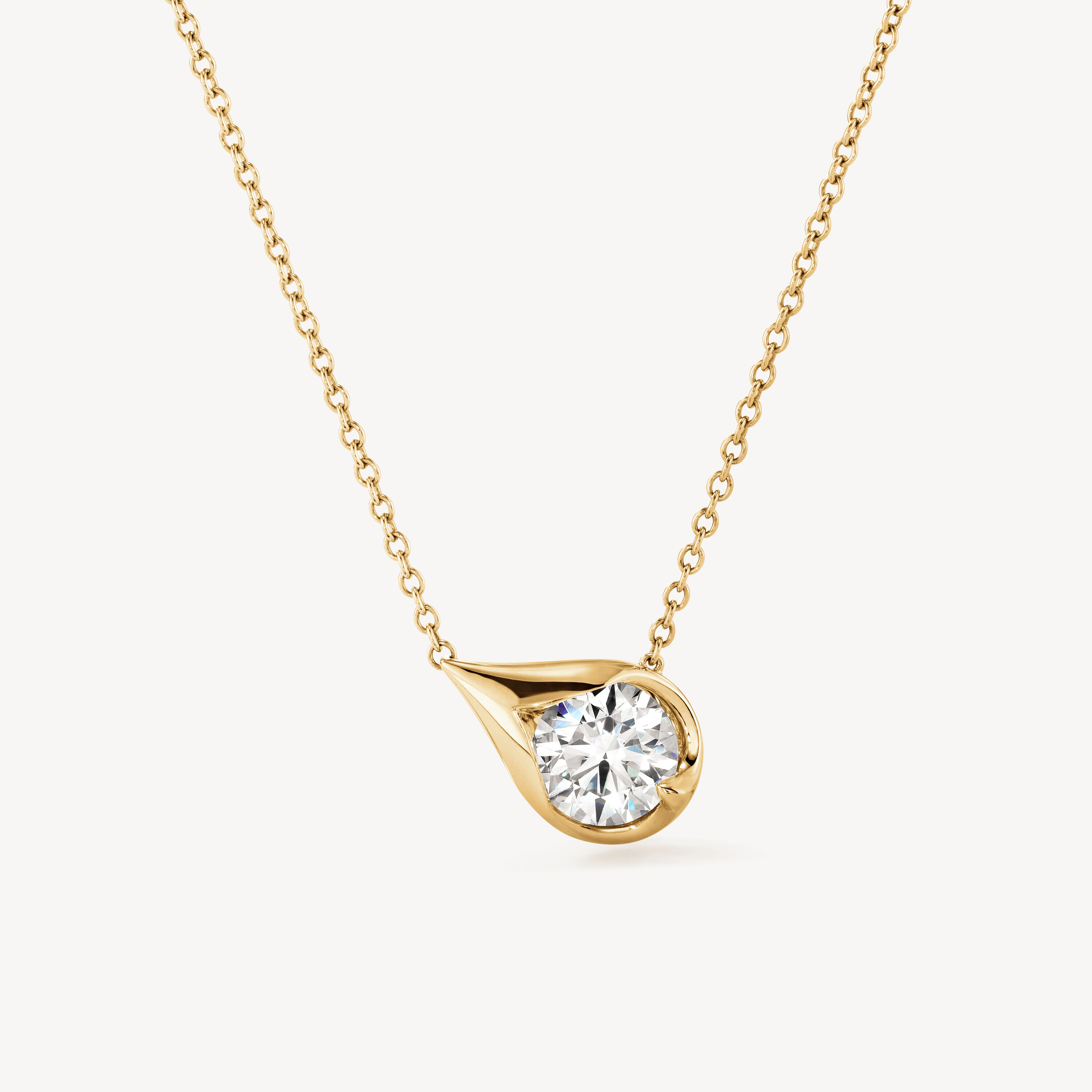 LU Droplet Pendant, 18K Yellow Gold, large
