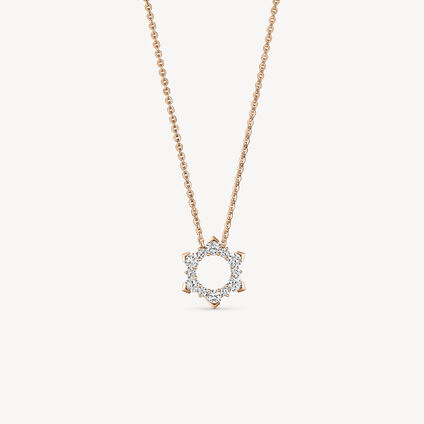 Aerial Open Sunburst Enhancer Pendant Necklace, 18K Rose Gold, large