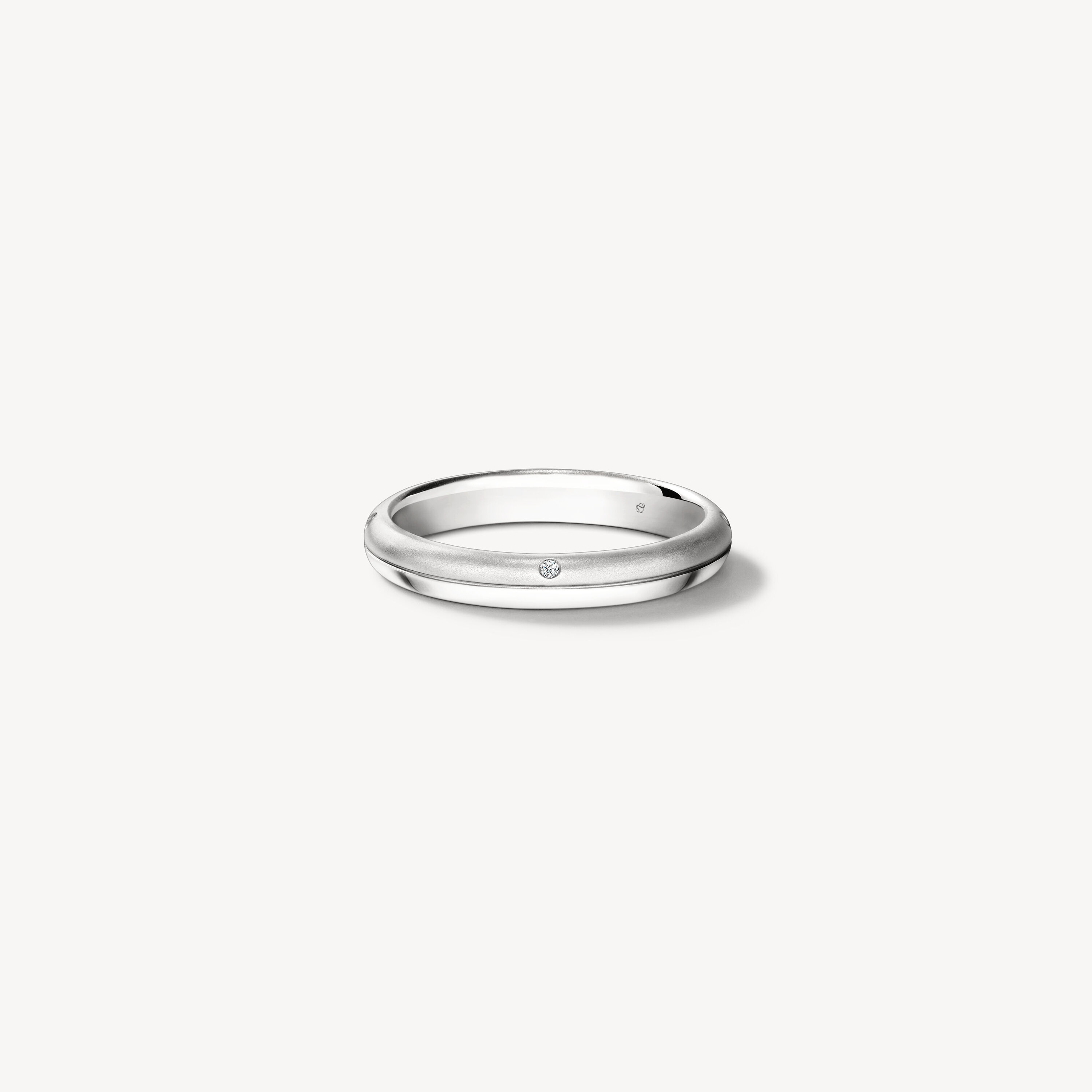 Love Satin Finish Band , Platinum, large