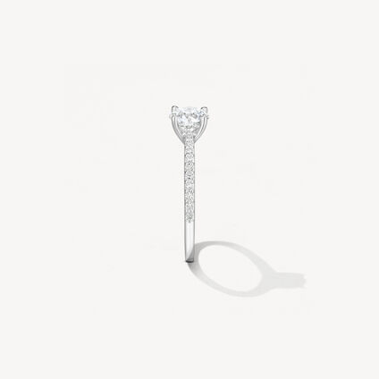 Camilla HOF Engagement Ring with Diamond Band, Platinum, large