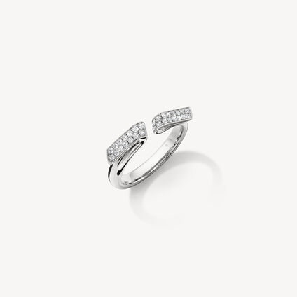 INSIDE/OUT Diamond Flip Open Ring, 18K White Gold, large