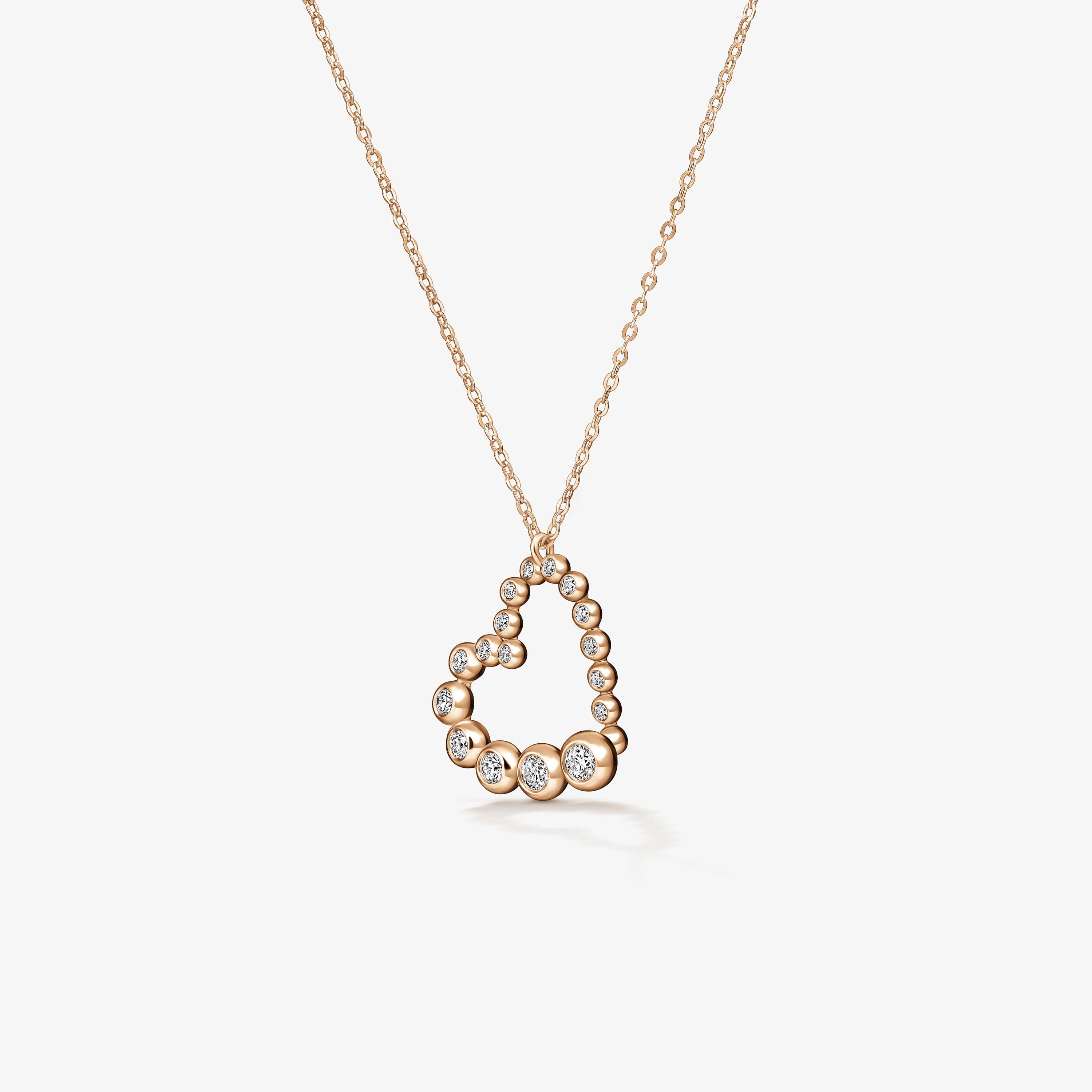 DREAM HEART PENDANT NECKLACE - SMALL, 18K Rose Gold, large