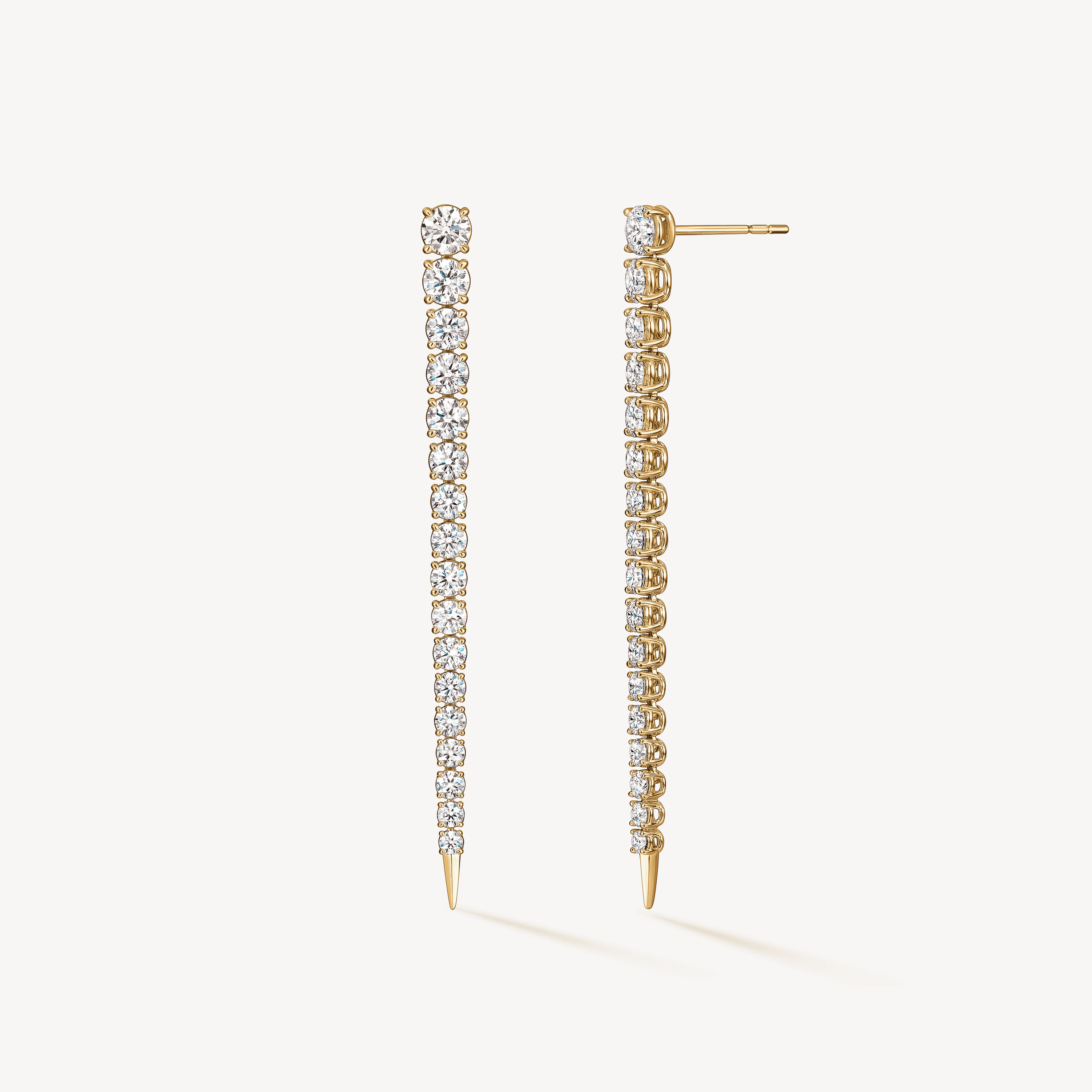 Icicle&nbsp;Diamond Drop Earrings, Medium, 18K Yellow Gold, large