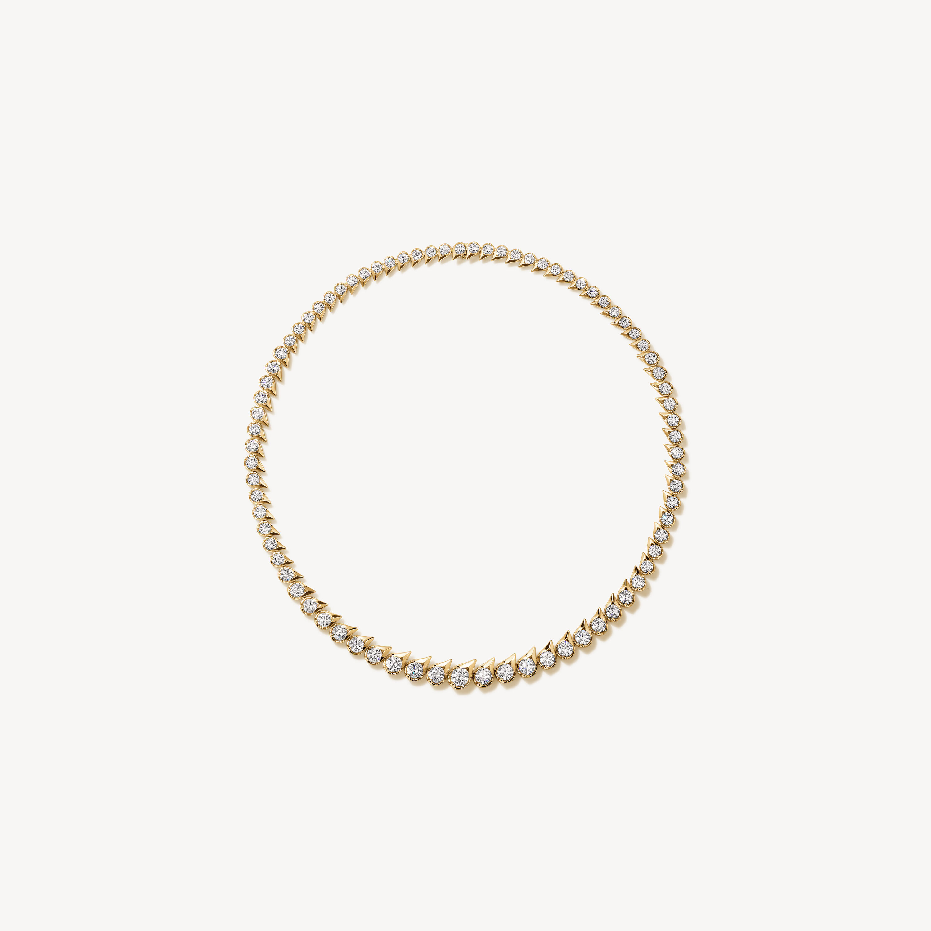 LU Droplet Graduated Necklace, 18K Yellow Gold, large