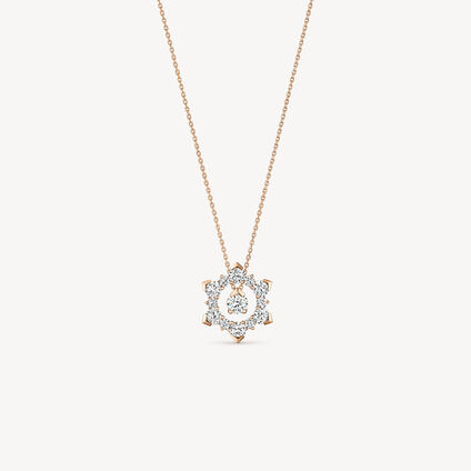 Aerial Open Sunburst Enhancer Pendant Necklace, 18K Rose Gold, large