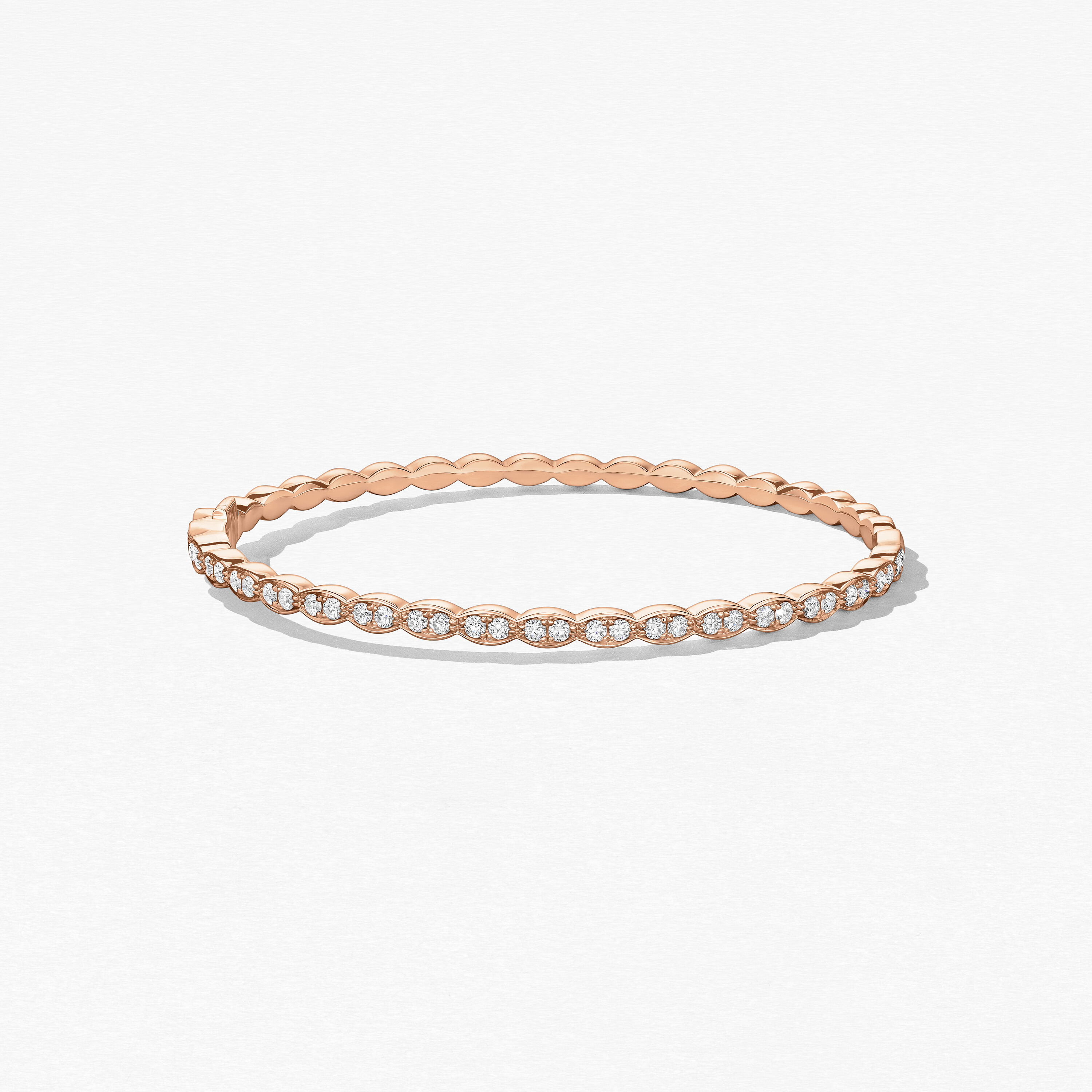 Lorelei Floral Diamond Bangle, 18K Rose Gold, large