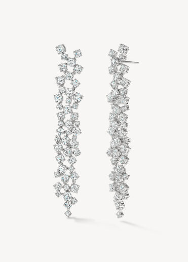 Starlight Diamond Drop Earrings, 18K White Gold Starlight Diamond Drop Earrings, 18K White Gold, large