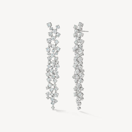 Starlight Diamond Drop Earrings, 18K White Gold Starlight Diamond Drop Earrings, 18K White Gold, large