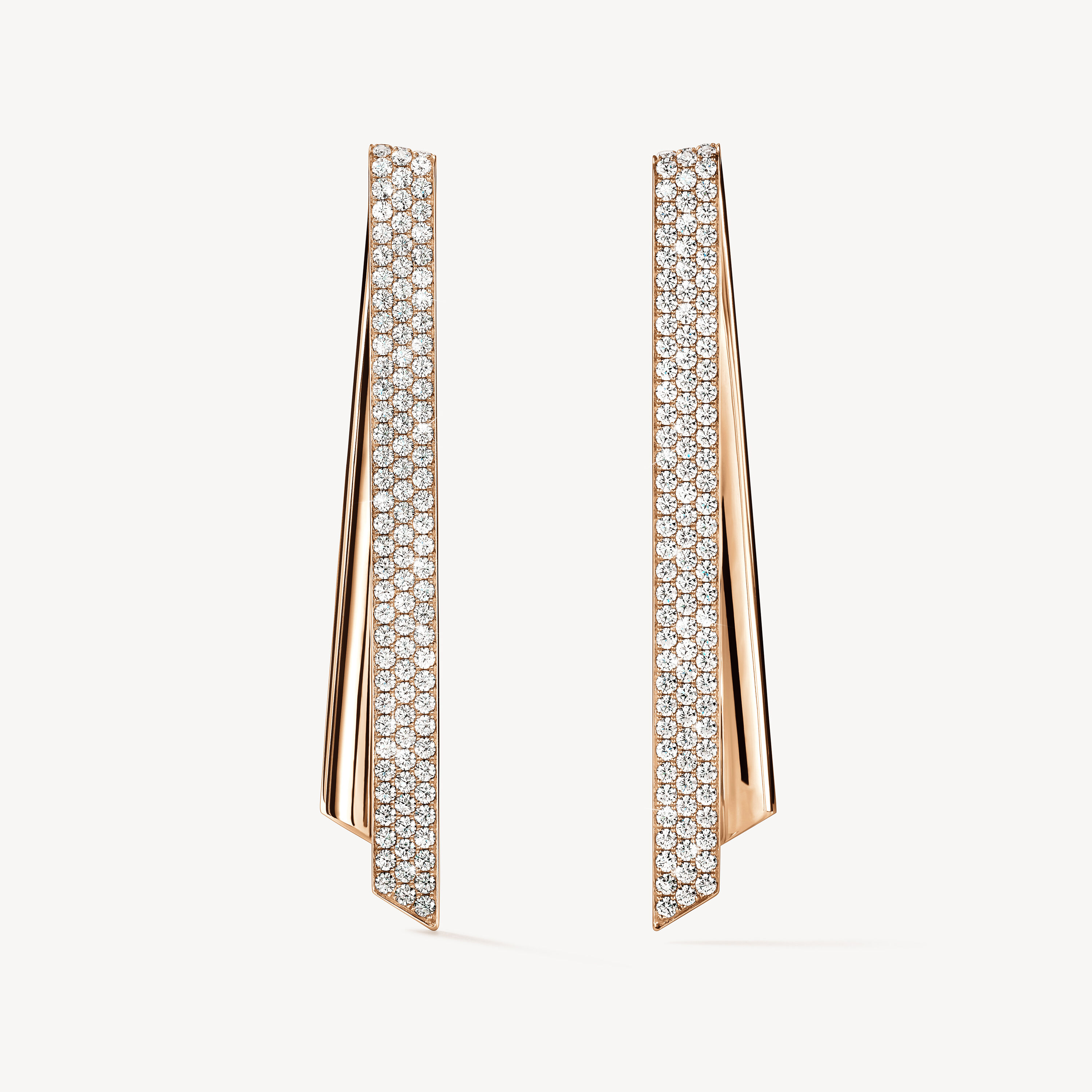 INSIDE/OUT Diamond Stiletto Flip Earrings, 18K Rose Gold, large
