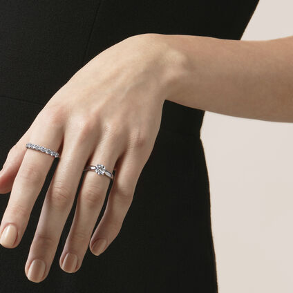 Signature 9-Stone Band, 18K White Gold, large