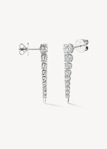 Icicle Diamond Drop Earrings, 18K White Gold Icicle Diamond Drop Earrings, 18K White Gold, large