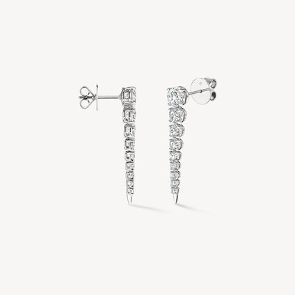 Icicle Diamond Drop Earrings, 18K White Gold Icicle Diamond Drop Earrings, 18K White Gold, large