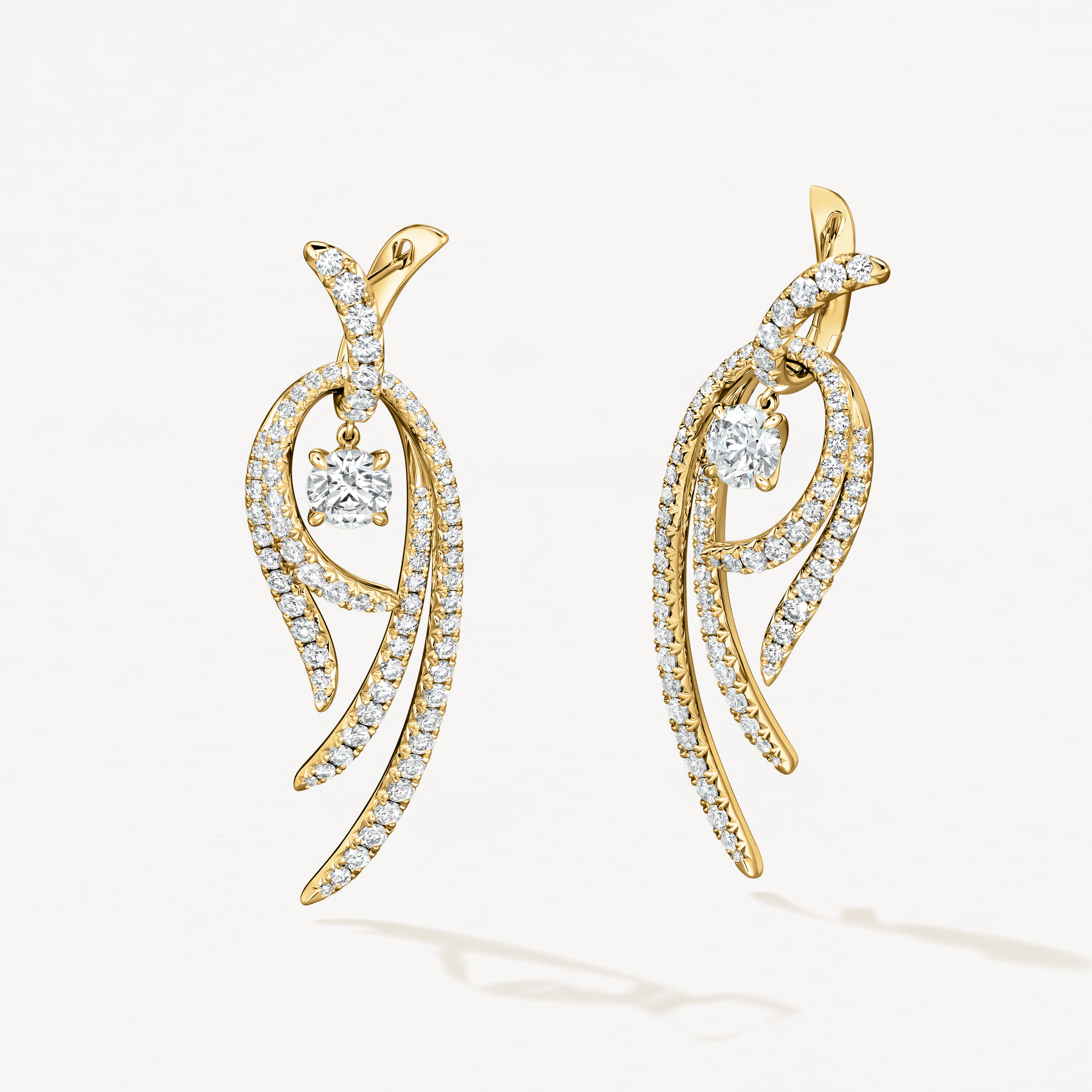 VELA Twisted Drop Earrings, Large, 18K Yellow Gold, large