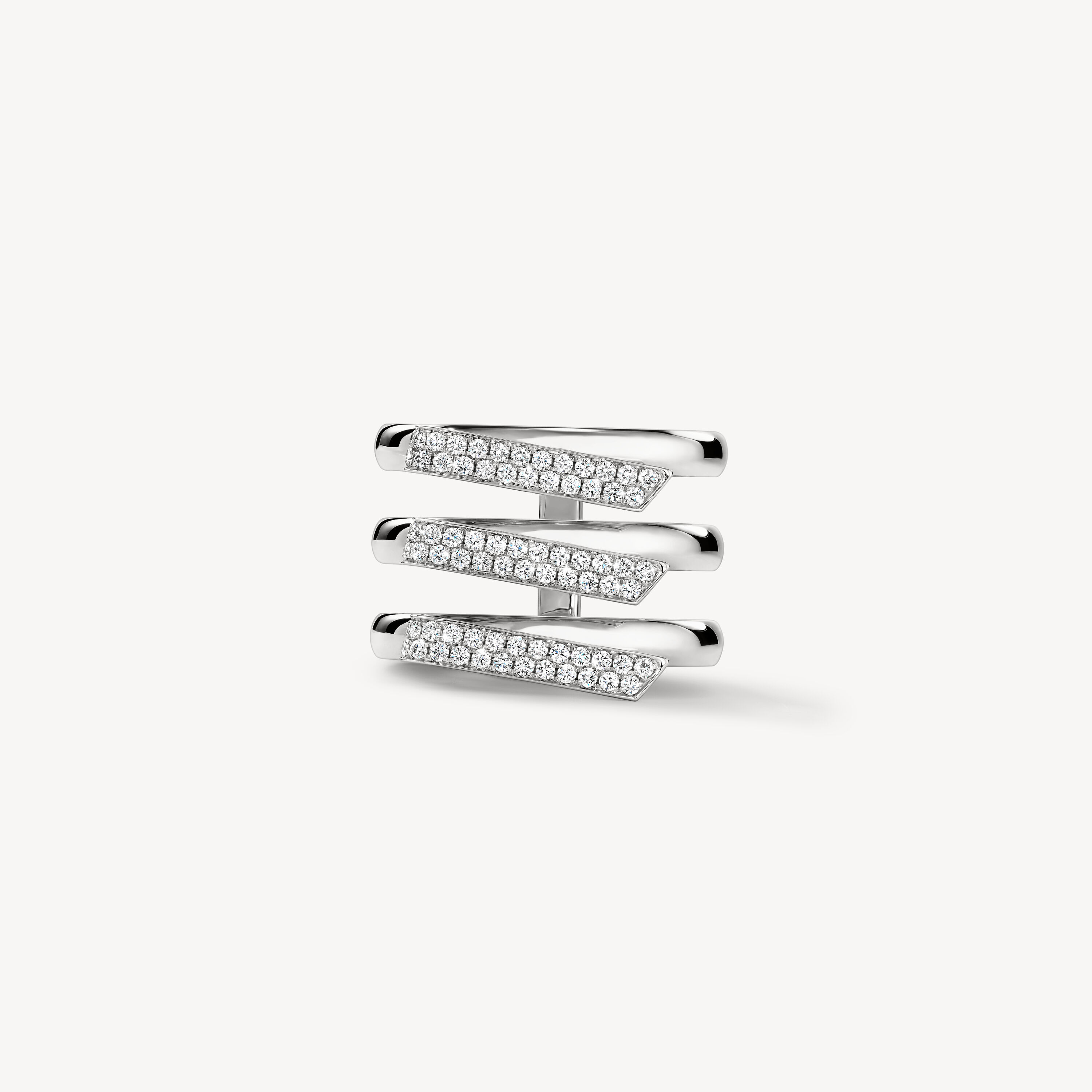 INSIDE/OUT Diamond Trio Band, 18K White Gold, large