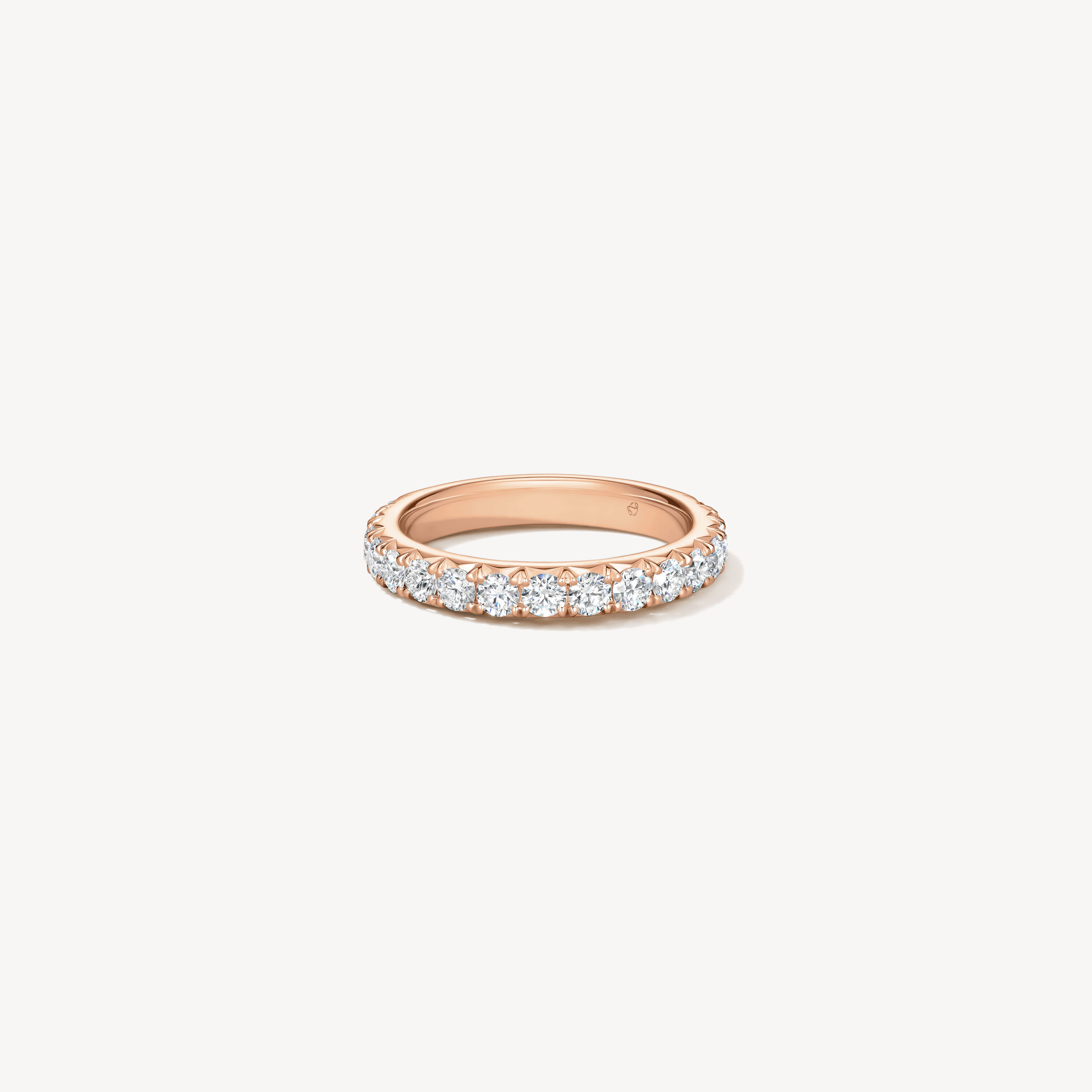 VELA French Cut Pav&eacute; Band, 18K Rose Gold, large