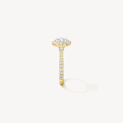 VELA Halo Ring With Diamond Band, 18K Yellow Gold, large