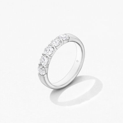 Signature 5-Stone Band, 18K White Gold, large