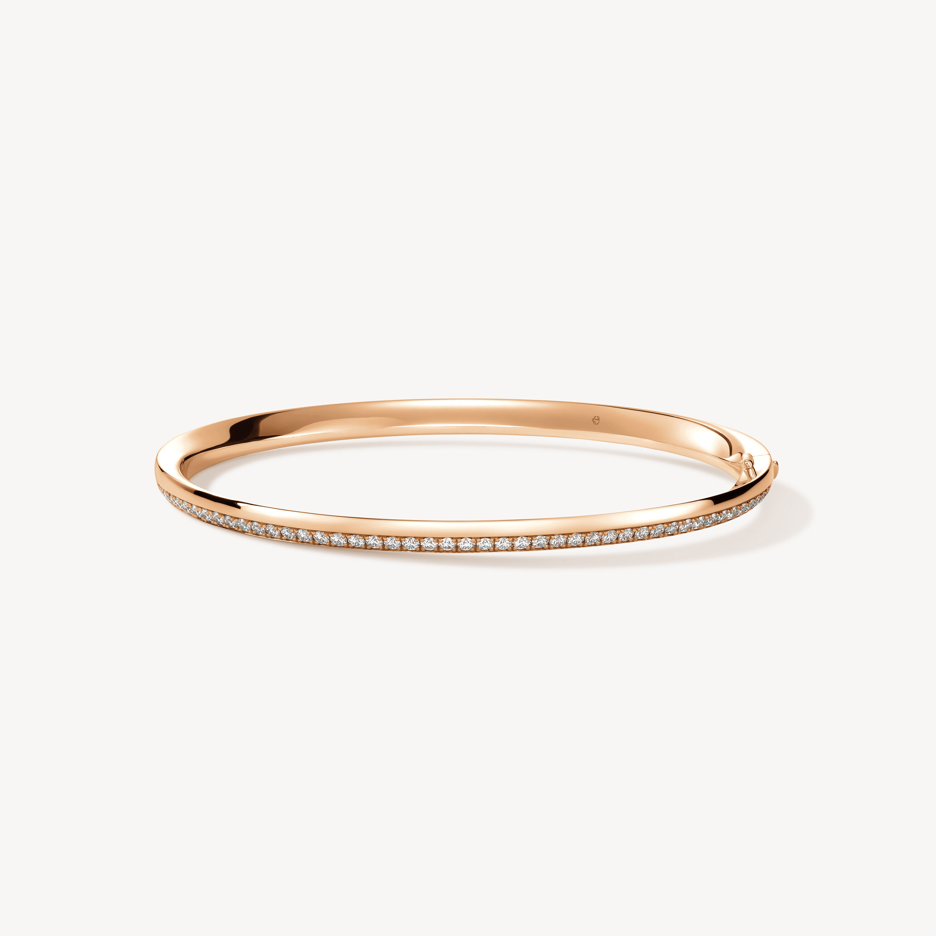 Barre Pav&eacute; Bangle, 18K Rose Gold, large