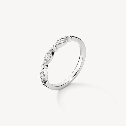 HOF Beaded Regal Band, 18K White Gold, large