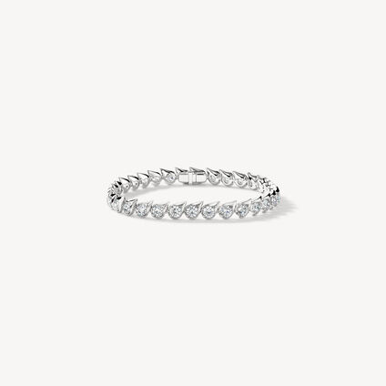 LU Droplet Bracelet, 18K White Gold, large