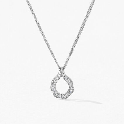 Lorelei Crescent Diamond Pendant, 18K White Gold, large