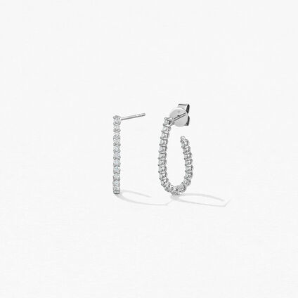 Signature Pear Hoop - Small, 18K White Gold, large