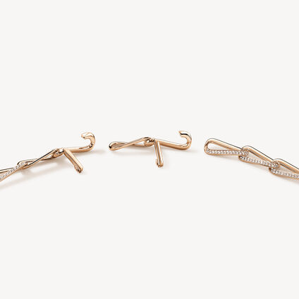 INSIDE/OUT Elongated Diamond Link Necklace, 18K Rose Gold INSIDE/OUT Elongated Diamond Link Necklace, 18K Rose Gold, large