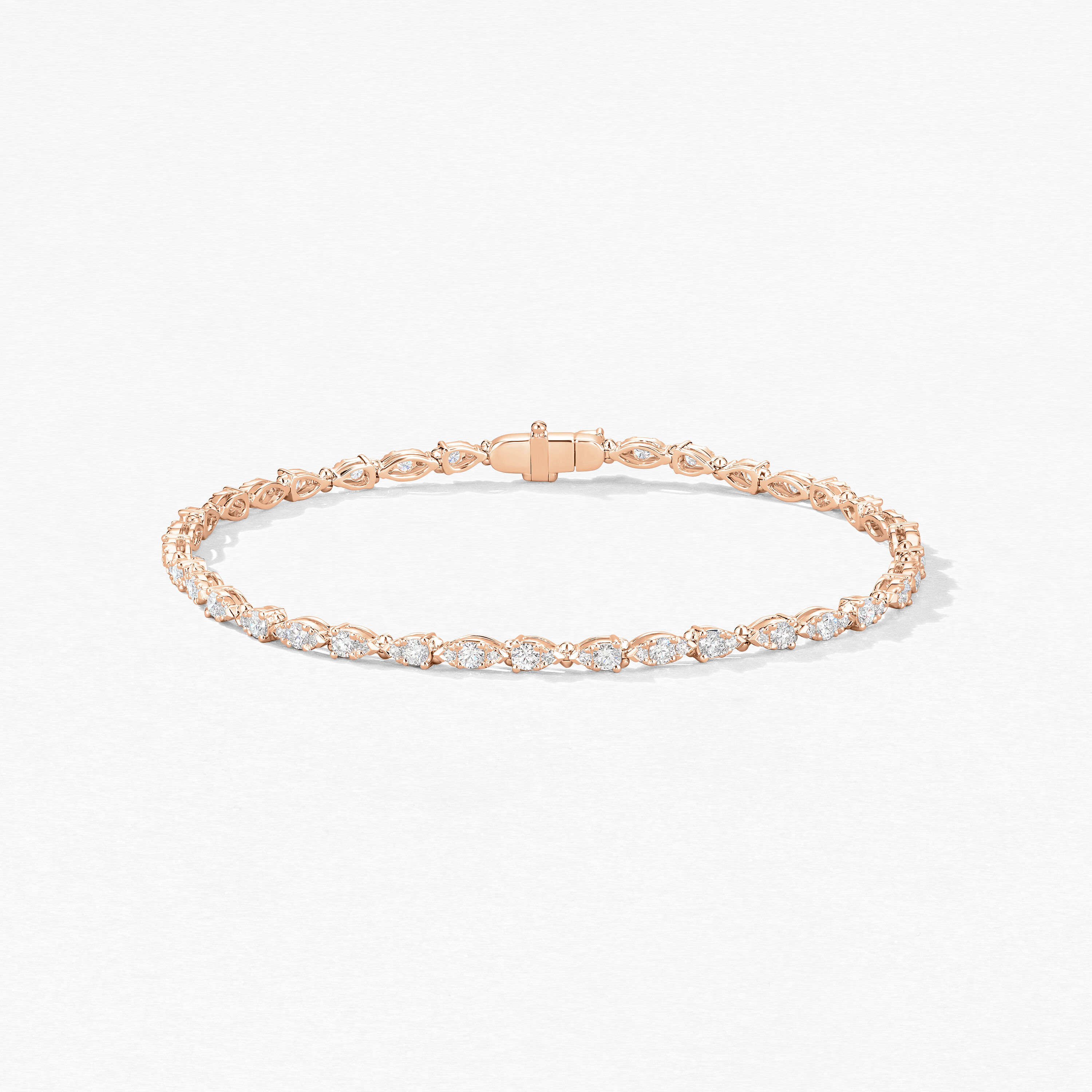 Aerial Dewdrop Line Bracelet Small, 18K Rose Gold, large