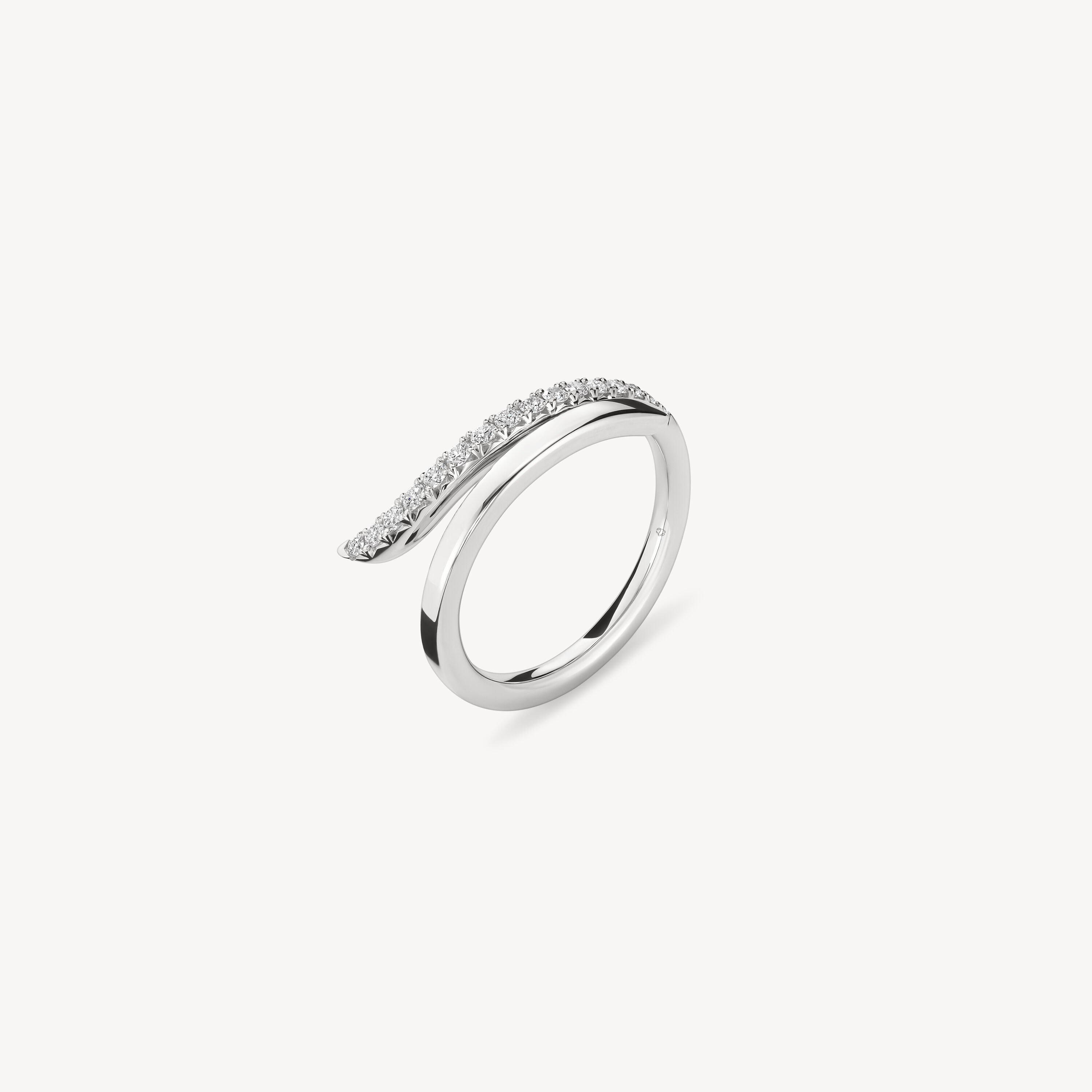 VELA French Cut Pav&eacute; Diamond Ring, 18K White Gold, large