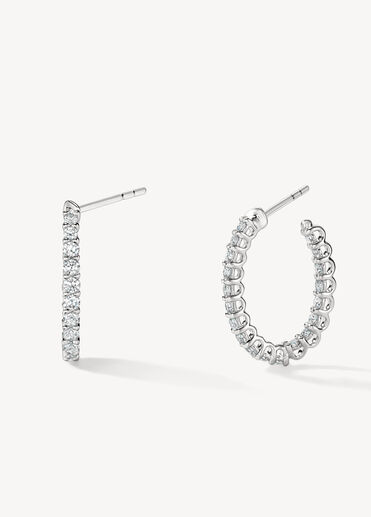Signature Oval Hoop - Small, 18K White Gold Signature Oval Hoop - Small, 18K White Gold, large