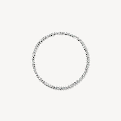LU Droplet Uniform Necklace, 18K White Gold, large