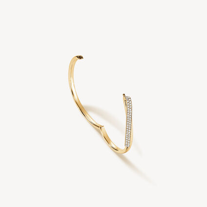 INSIDE/OUT Diamond Flip Bangle, 18K Yellow Gold, large