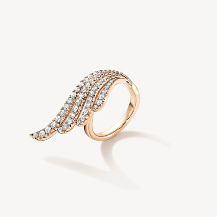 VELA French Cut Pav&eacute; Cocktail Ring, 18K Rose Gold, large