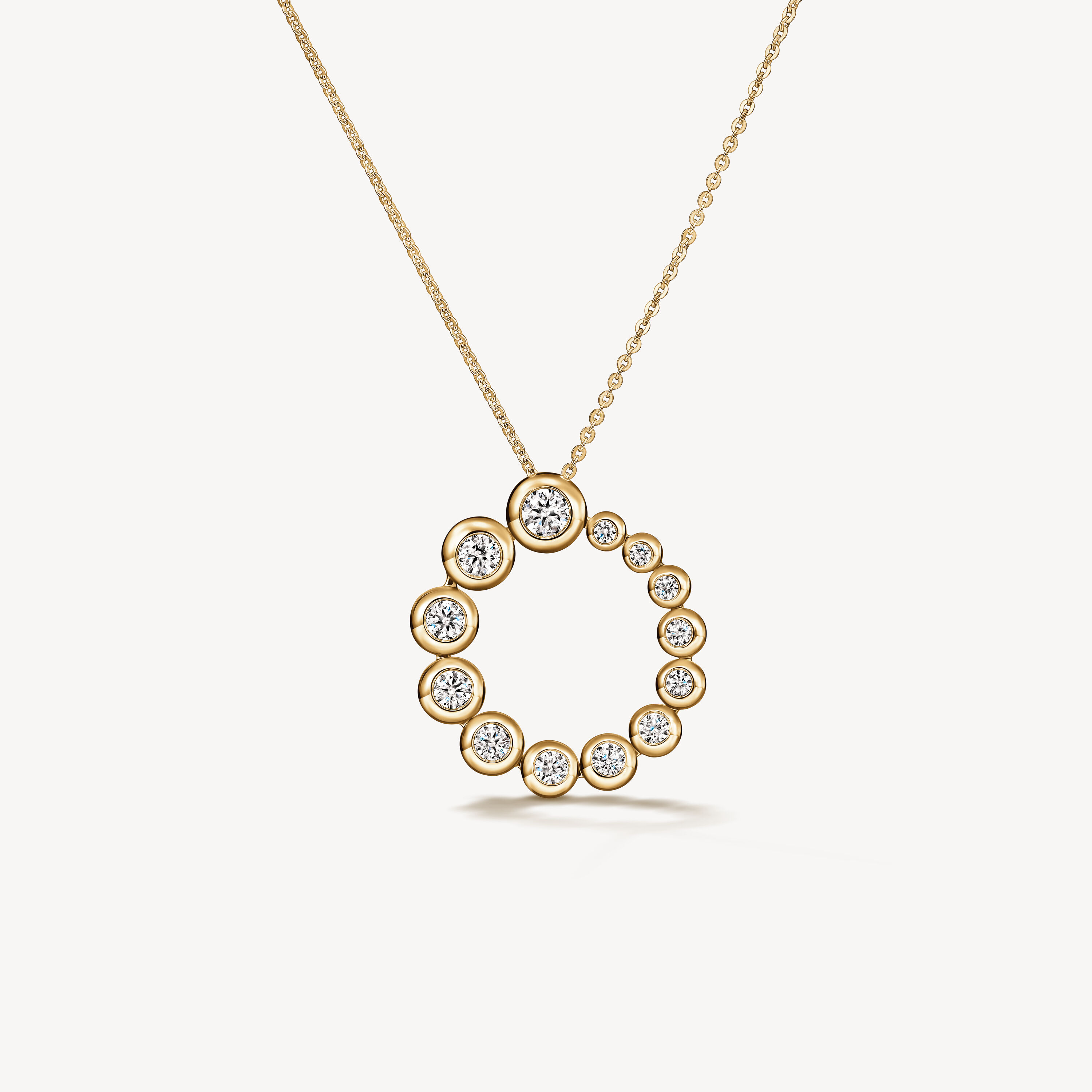 DREAM CIRCLE CONVERTIBLE PENDANT NECKLACE, 18K Yellow Gold, large