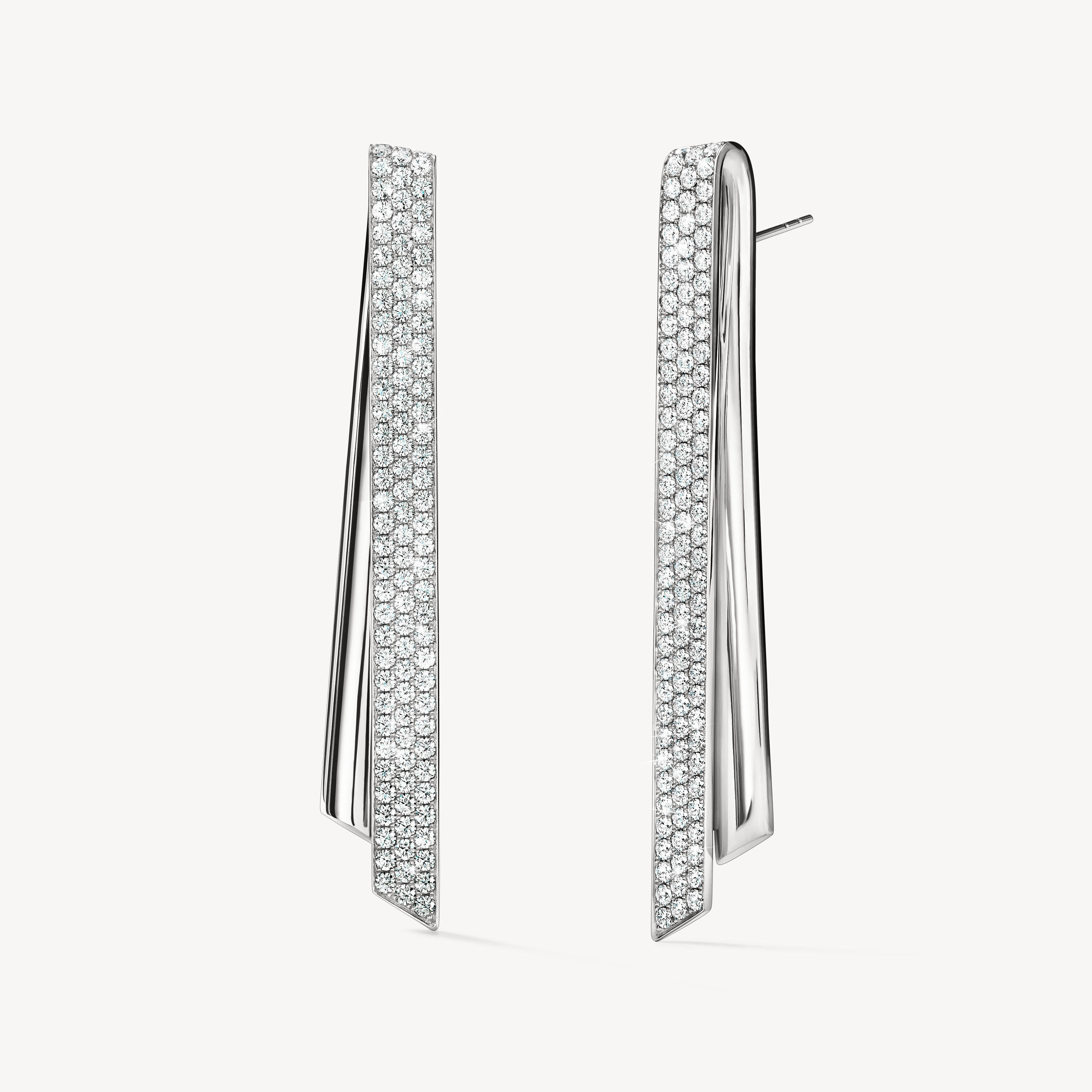 INSIDE/OUT Diamond Stiletto Flip Earrings, 18K White Gold, large