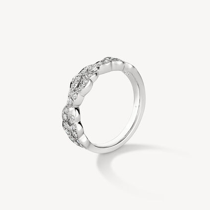Lorelei Double Diamond Twisted Ring, 18K White Gold Lorelei Double Diamond Twisted Ring, 18K White Gold, large