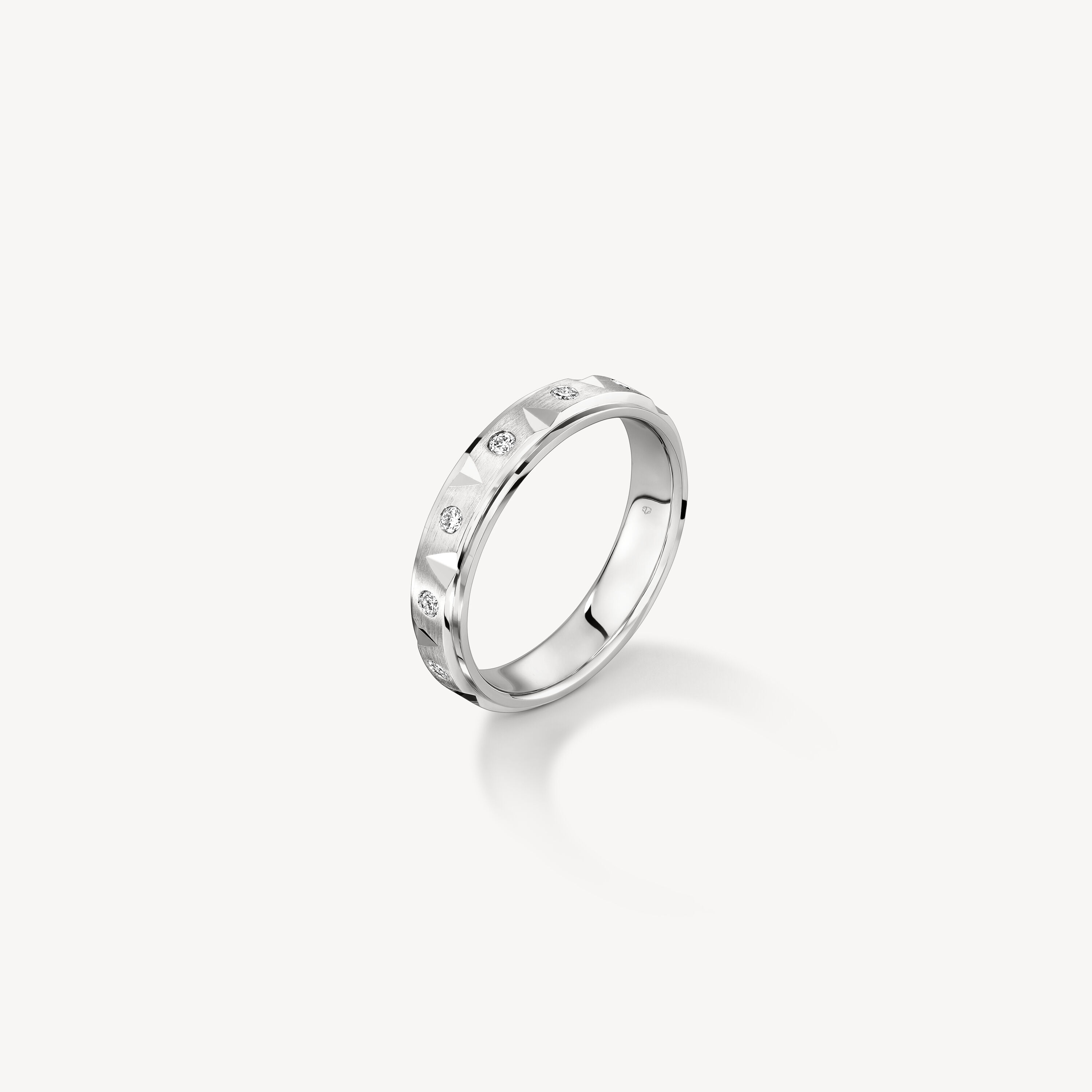 LOVE Chevron Wedding Band, Platinum, large