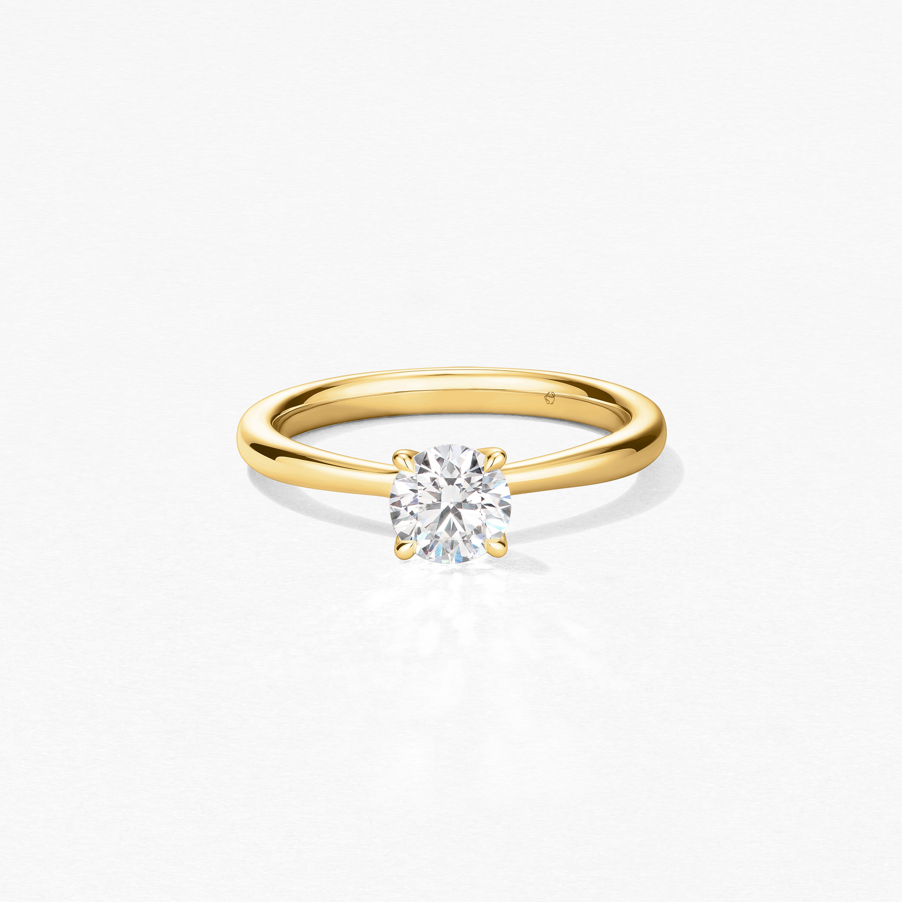 Vela Solitaire Ring, 18K Yellow Gold, large