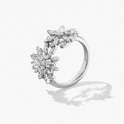 AERIAL Double Sunburst Ring, Platinum AERIAL Double Sunburst Ring, Platinum, large
